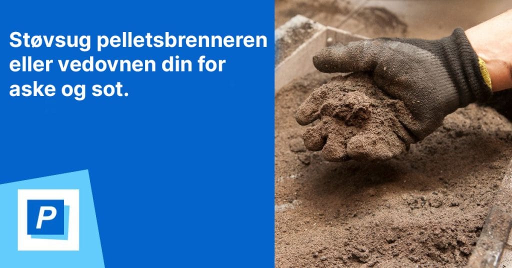 Bilde av aske fra pelletsbrenner